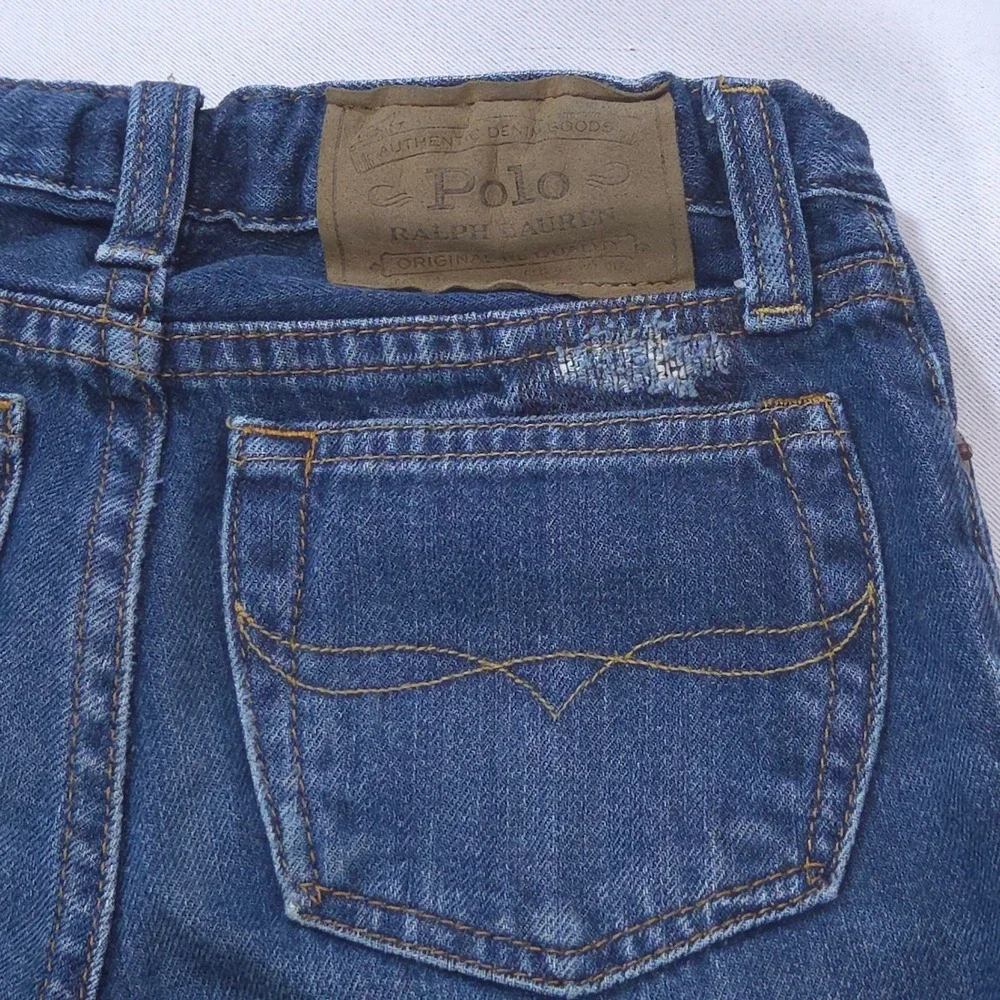 Polo Ralph Lauren Kids Sullivan Slim Distressed Jeans 6 Medium Wash Adjustable
